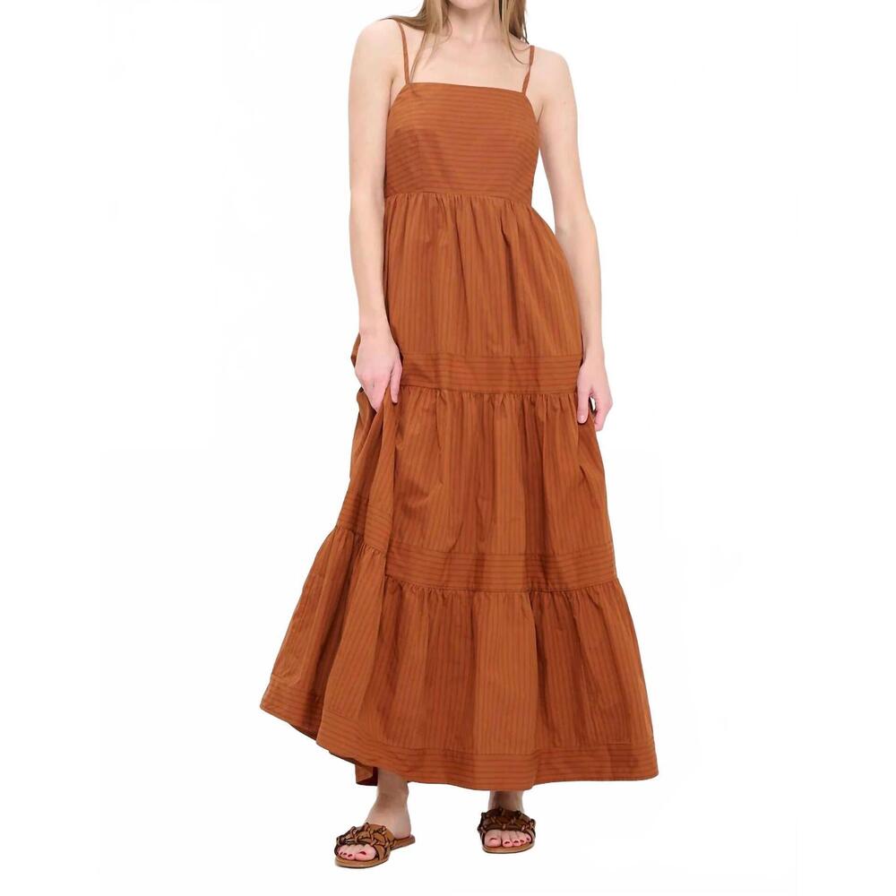 NEW MEET ME IN SANTORINI ridge maxi dress in terracotta